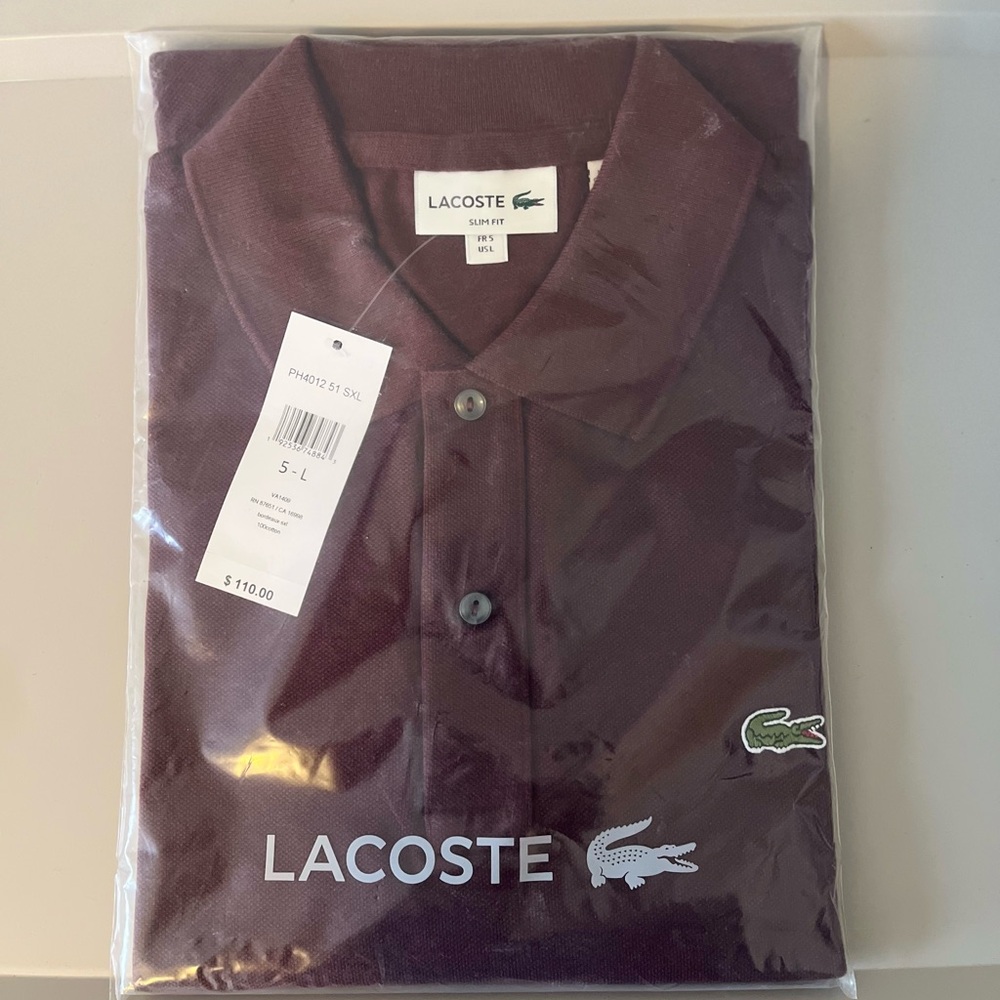 Lacoste Men's Burgundy Polo Shirt